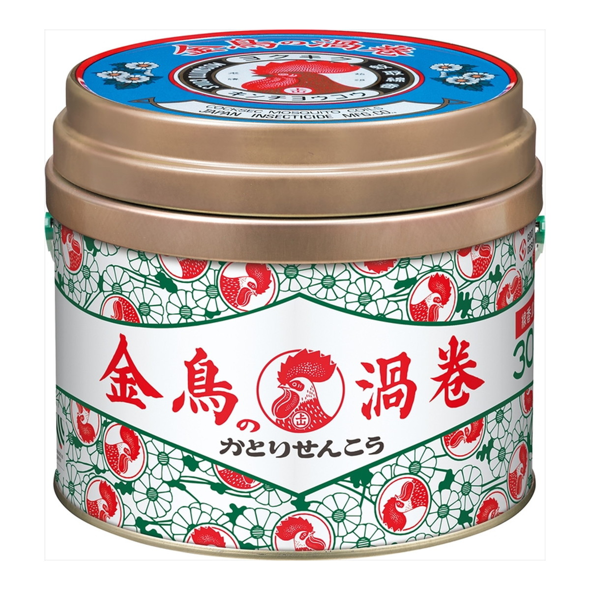 【送料込・まとめ買い×10個セット】大日本除虫菊 金鳥 キンチョー 金鳥の渦巻V 30巻 缶 蚊取り線香