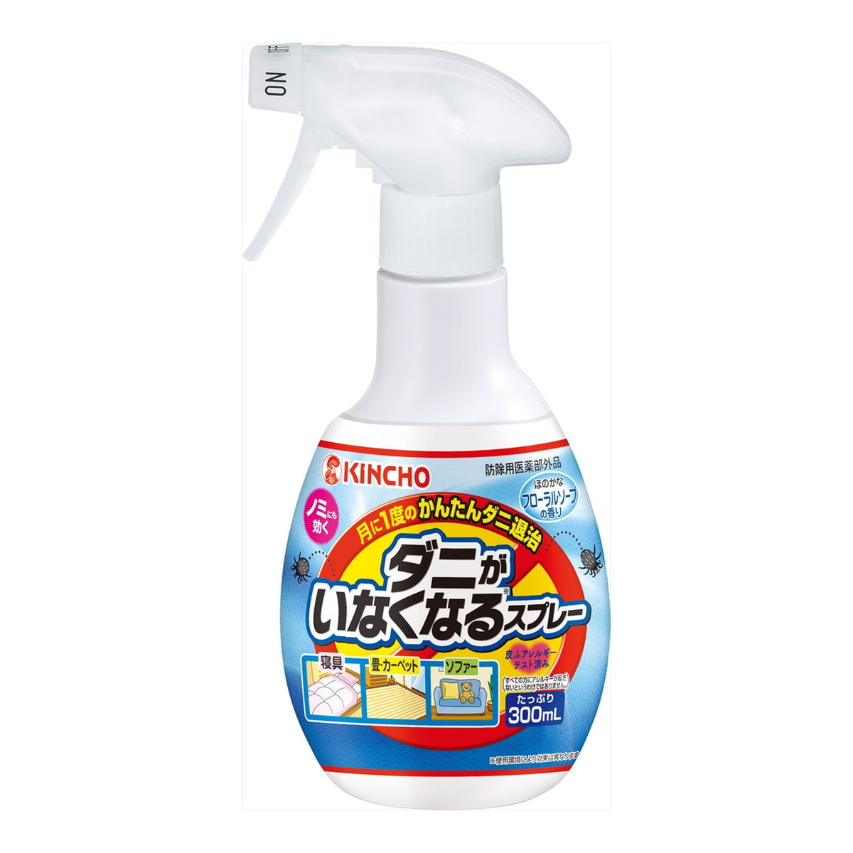 【送料込・まとめ買い×10個セット】大日本除虫菊 金鳥 キンチョー ダニがいなくなるスプレーV 300ML フローラルソープの香り 虫除けスプレー