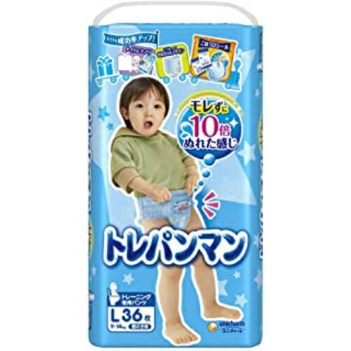 楽天市場 送料込 ユニチャーム ユニ チャーム トレパンマン 男の子用 Lサイズ 36枚 子供用紙オムツ パッケージ変更の場合あり マイレピ P Gストア