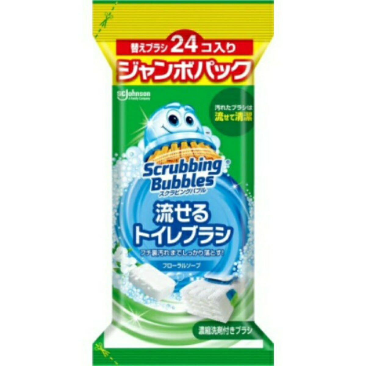 楽天市場】ジョンソン スクラビングバブル 流せる トイレブラシ 除菌 消臭プラス ホワイトブロッサム 替えブラシ 12コ入 : マイレピ P＆Gストア