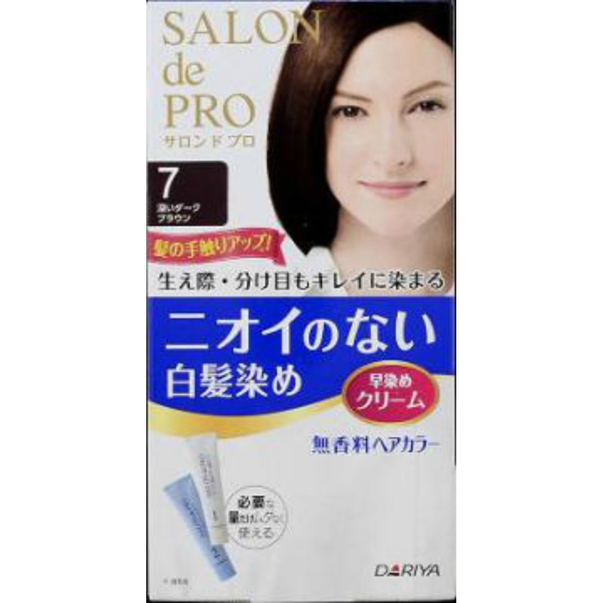 楽天市場 ダリヤ サロンドプロ 無香料ヘアカラー 早染めクリーム 白髪用 7 深いダークブラウン 80g マイレピ P Gストア