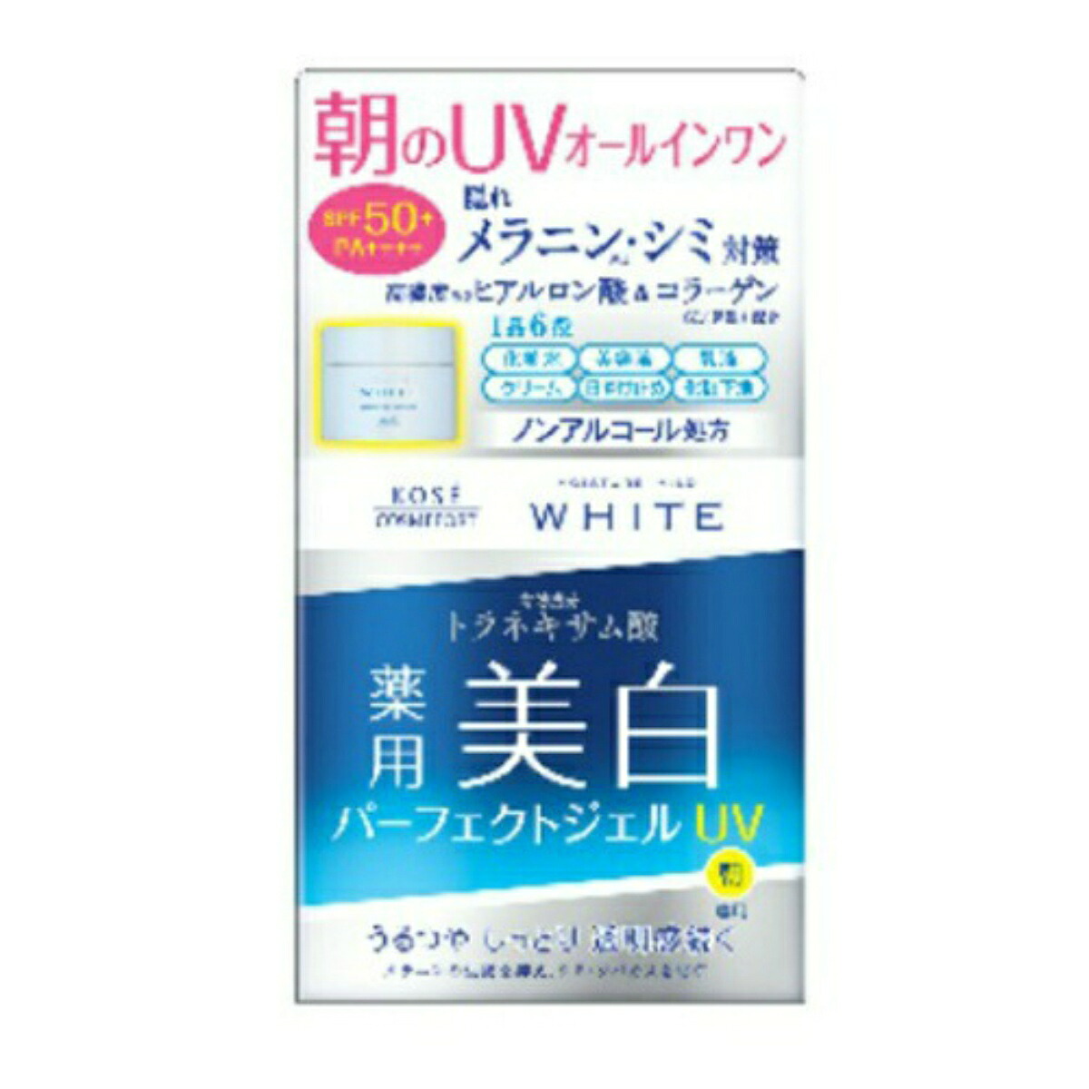【送料込・まとめ買い&times;10個セット】コーセーコスメポート モイスチュア マイルド ホワイト薬用美白 パーフェクトジェル UV 90g｜マイレピ　P＆Gストア