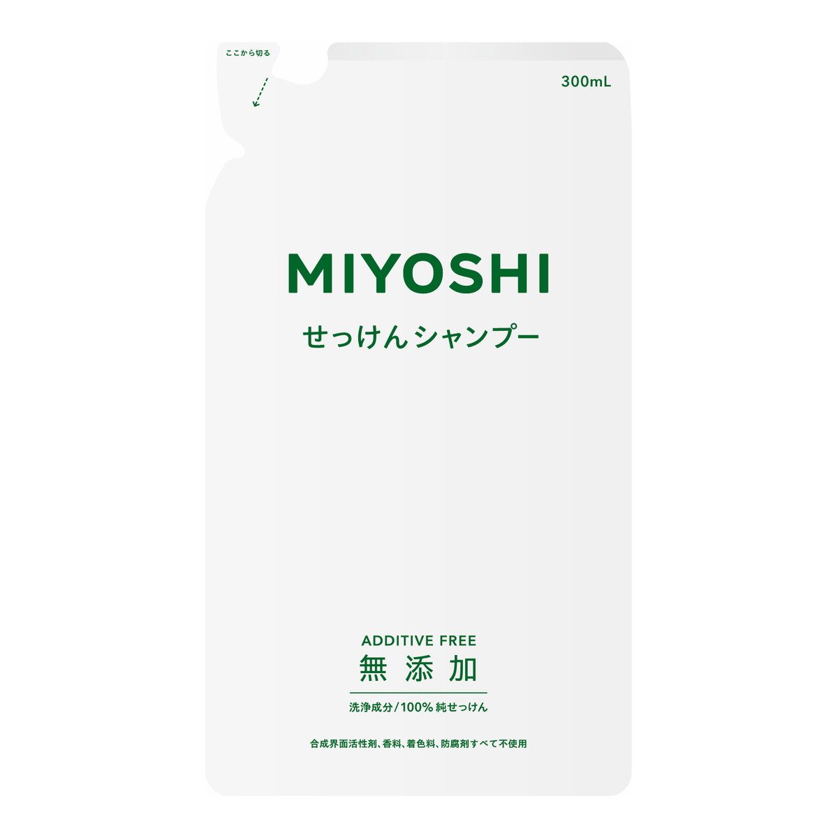 【送料込】ミヨシ石鹸 無添加 せっけん シャンプー つめかえ用 300ml&times;20点セット まとめ買い ( 石鹸シャンプー ) ( 4904551100218 )｜マイレピ　P＆Gストア