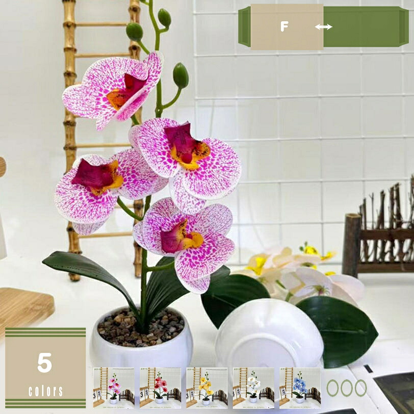 人工観葉植物 胡蝶蘭 造花 フェイクグリーン 人工蘭の花 水やり不要 リアル インテリア 枯れない花 インテリアグリーン フェイク鉢植え オフィス キッチン 装飾 お世話不要 植木鉢 新築祝い お開店祝いギフトに最適 室内 屋外 家の装飾 撮影用小道具 ギフト用 mysco