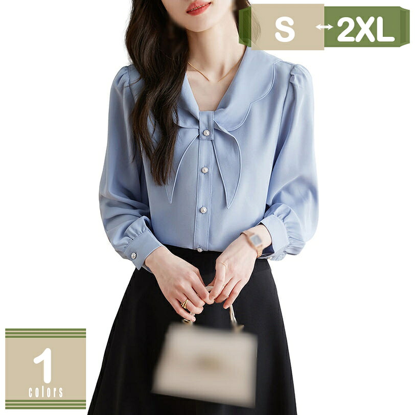 ブラウス レディース 春 夏 春夏 シャツ トップス シフォン きれいめ 無地 長袖 カットソー バルーンスリーブ 上品 フラワー柄 シャツ リボンタイ かわいい 長袖シャツ 通気性 無地ブラウス 大人 オフィス カジュアル デート mysco