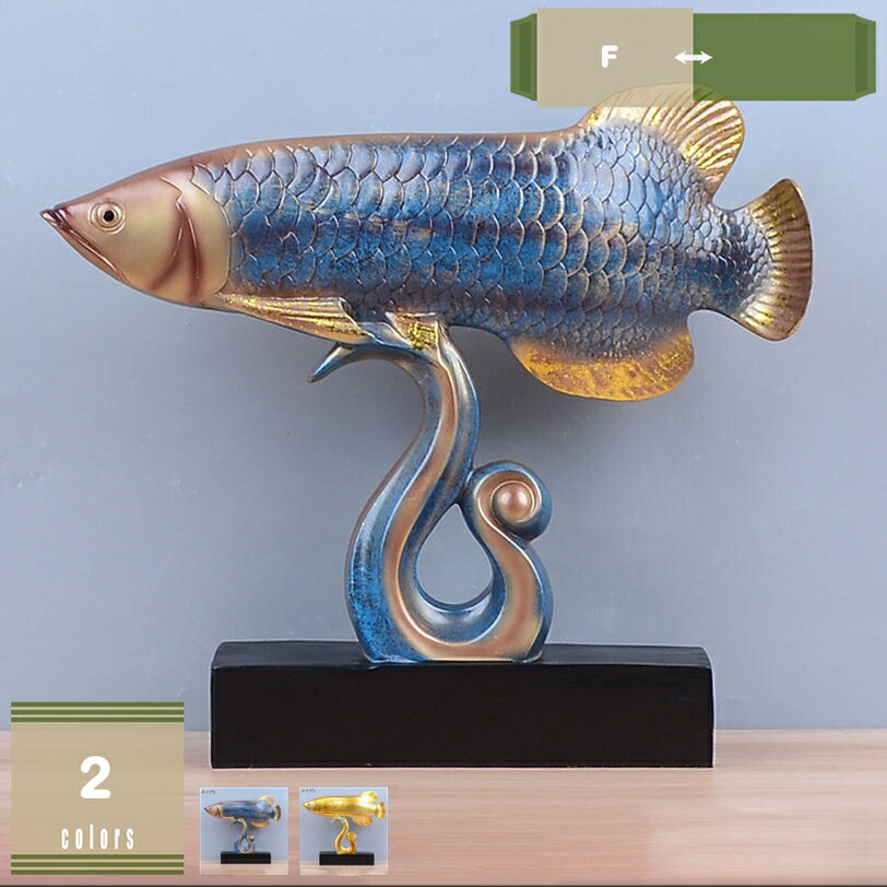 2000円OFFクーポン 金龍魚 レジン製 招財 風水 開運 風水置物 魚の置物 風水アイテム 風水開運グッズ 民芸品 事業成功 商売繁盛 オシャレな置き物 財運 金運 健康 仕事 家庭 華やか インテリア雑貨 縁起物 卓上デコレーション 新築祝い 開店祝い mysco