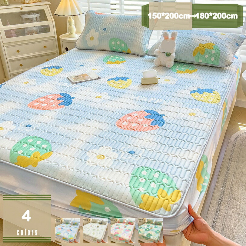 500円OFFクーポン パッド一体型ボックスシーツ 接触冷感 涼しい席 セミダブル ダブル クイーン マットレスカバー シーツ ベッドシーツ 一体型 夏用 全周ズレ防止ゴムバンド付き ラテックス 吸汗 速乾 BOXシーツ 涼しいケット 寝具 和風 おしゃれ mysco 6,602円