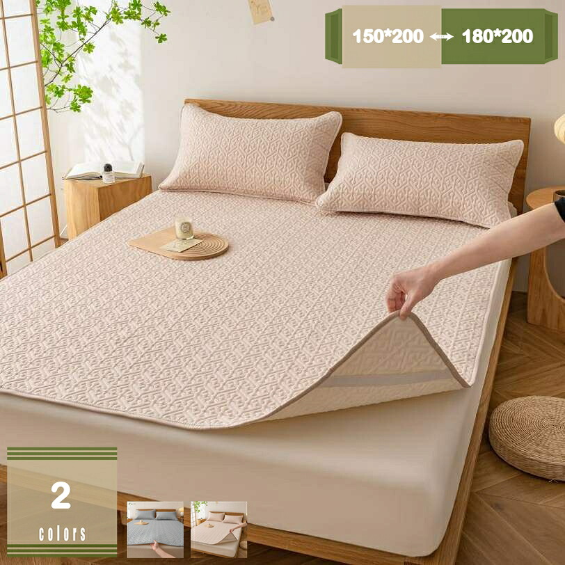 1000円OFFクーポン 敷きパッド 水洗い シングル ベッドパッド 夏 オールシーズン 敷パッド 接触冷感 寝具 春 パッドシーツ・ベッドシーツ兼用 四隅ゴムひも付き 洗える 洗濯機 パッド カジュアル 軽量 冷たい 瞬間冷却 接触冷感 クール 簡単取り付け mysco|まいすこ 店