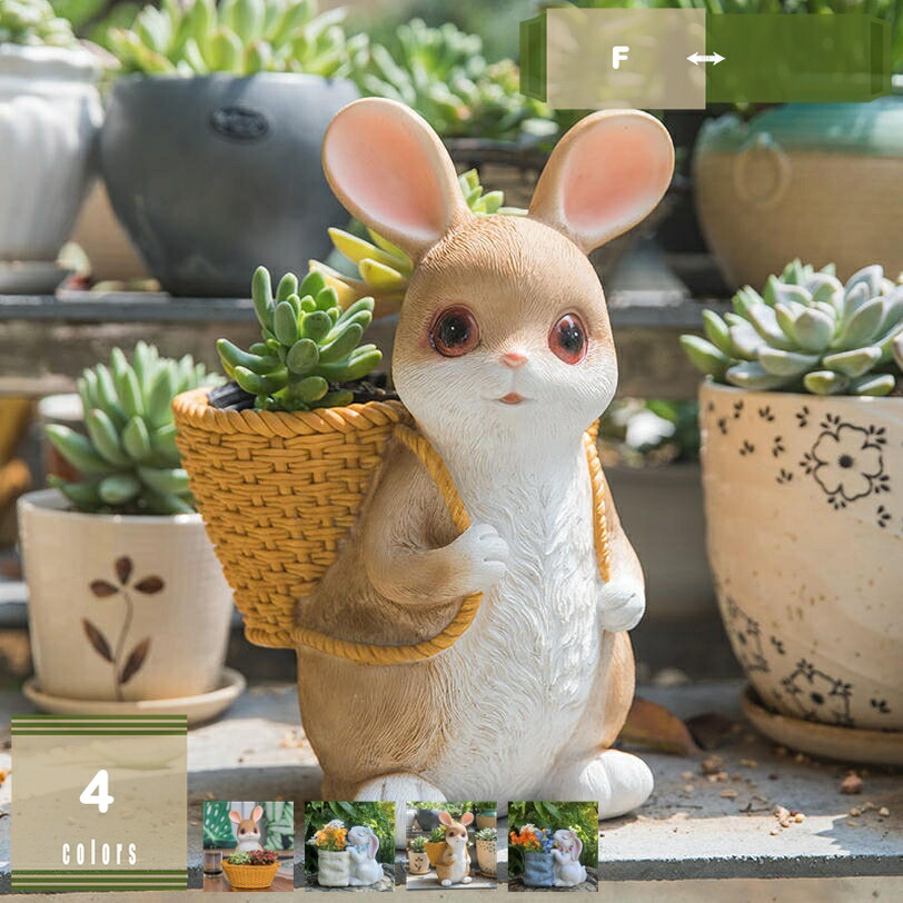 500円OFFクーポン 植木鉢 プランター 鉢植え 庭先 屋外 フラワーポット ガーデニング DIY 飾り おしゃれ 可愛い 動物 うさぎ ガーデン 玄関 出窓 階段 雑貨 ガーデンオブジェ うさぎ雑貨 鉢 多肉植物 寄せ植えオーナメント マイクロ風景 愛らしい mysco