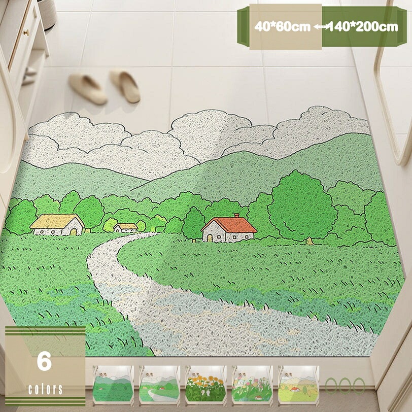 500円OFFクーポン 玄関マット ドアマット 花柄 PVC材質 北欧 泥落としマット おしゃれ 屋外 室内用 業務用 家庭用 柄 洗えるすべり止め付き 薄手 キッチンマット 滑り止め 踏み心地いい 低反発 油水対策 お手入れ簡単 台所 廊下敷きマット 引越し mysco