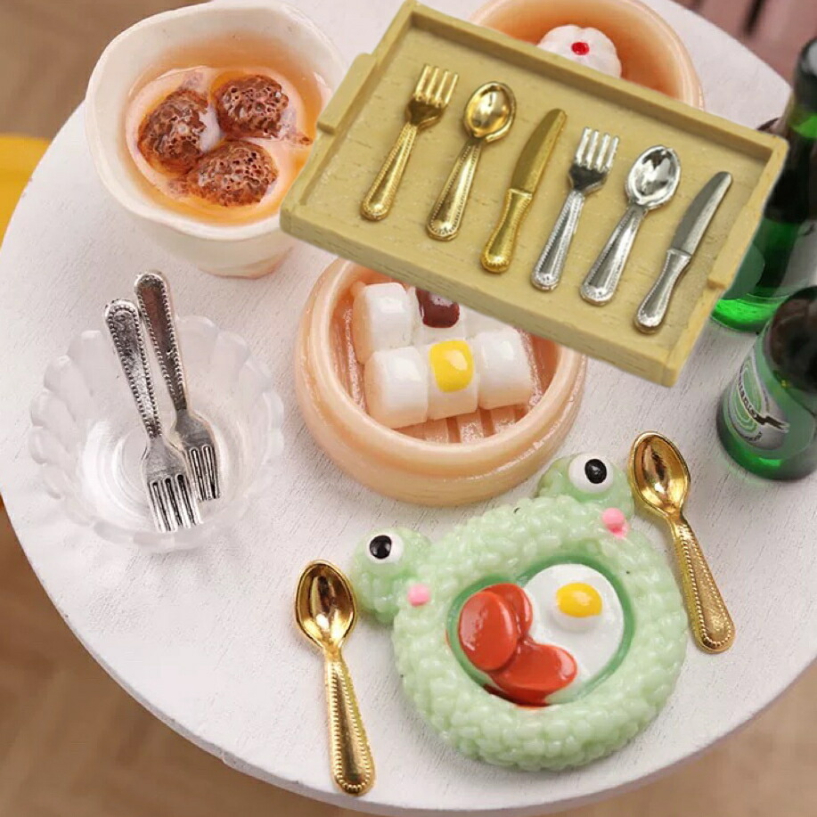 ミニチュアの調理器具飾り　(金属製) ミニチュア 金属 調理器具 フライ返し おたま セット 1個 2209