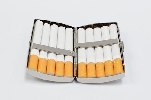 【ヴィーナスベビー10(70mm)】パールニッケルサテン手巻きタバコ用シガレットケース70mmCigaretteCase1-11426-81
