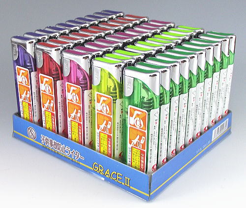 楽天市場 新cr対応 グレース 使い捨て電子 100円ライター 50本 Grace2 薄型スライドタイプ Tts社 マイセン 楽天市場店
