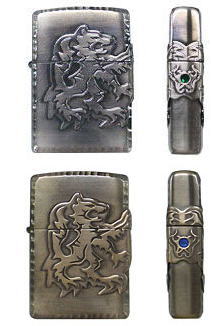 【送料無料】サイドグリフォン　3面メタル　アンティークシルバー　zippo　スワロフスキー