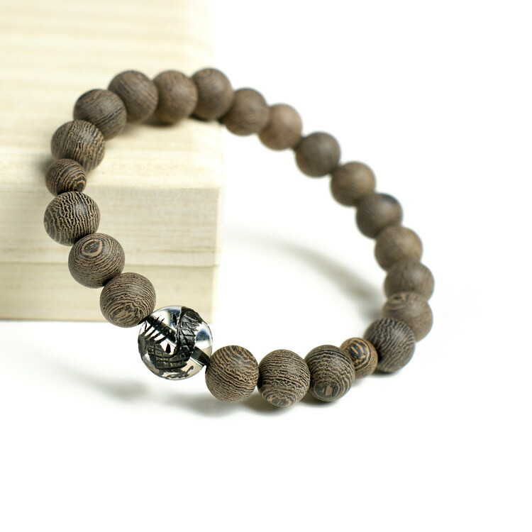 () 条纹铁刀木 (shimatagayasann) 和蓝色龙珠手链凡儿 9 毫米 7 毫米