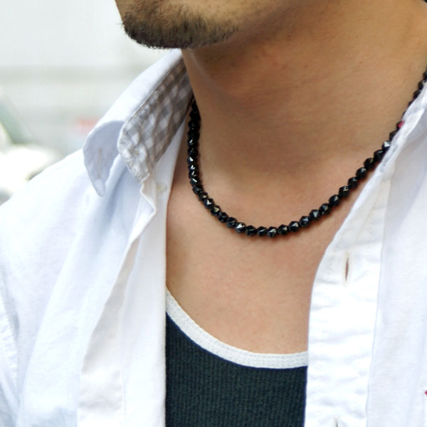 楽天市場 ブラックスピネル ネックレス 6mm スターカット 希少 黒 ブラック ネックレス メンズ シンプル 通販 送料無料 Mysta