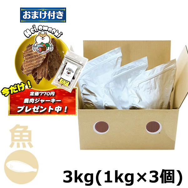ドットわんごはん 魚ごはん 3kg（1kg×3個）【おまけつきお得セット】ドッグフード ドットワン どっとわん （どっとワン どっとわん 魚ごはん ドライフード ペットフード 犬用品）