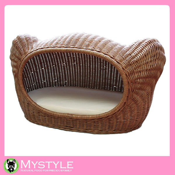 楽天市場】ラタンマッシュルーム ベッド猫用ベッド ハウス シンシア