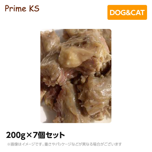 プライムケイズ 嵐山善兵衛　無薬飼育鶏 かぶりつき 200g×7個セット 手作り 国産 無添加 トッピング （ペットフード 犬用品 猫用品）