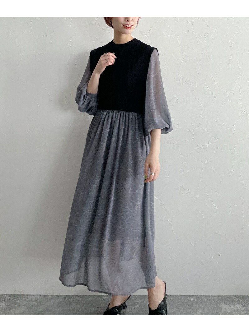 W ベストsetツインガラop Mysty Woman ミスティウーマン ワンピース 長袖ワンピース ブラック ベージュ パープル 送料無料 Rakuten Fashion Southwestne Com