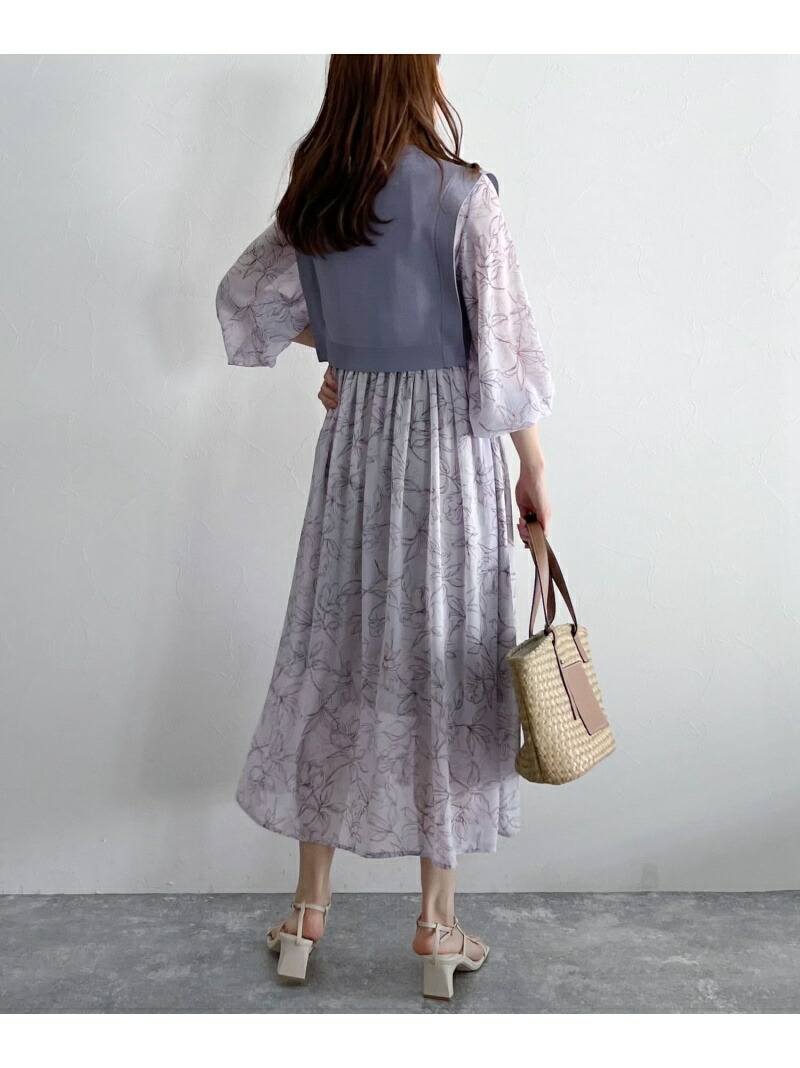 W ベストsetツインガラop Mysty Woman ミスティウーマン ワンピース 長袖ワンピース ブラック ベージュ パープル 送料無料 Rakuten Fashion Southwestne Com