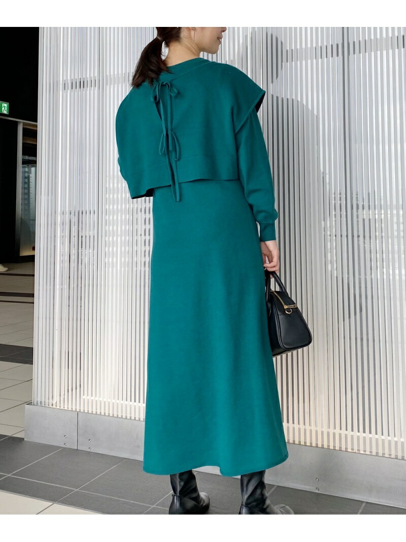 ツインベスト ニットop Mysty Woman ミスティウーマン ワンピース ニットワンピース ベージュ グリーン ブラウン 送料無料 Rakuten Fashion Familiesofusa Com
