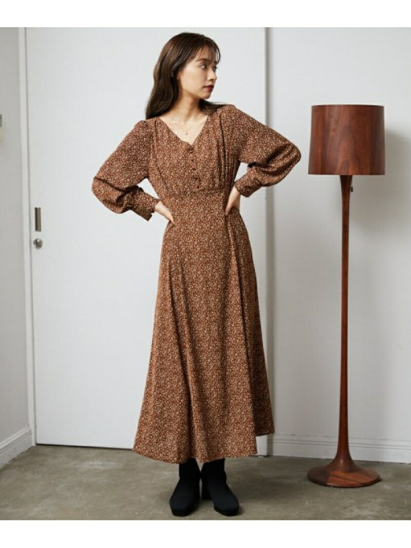 楽天市場 Rakuten Fashion モノトーンptハートネックop Mysty Woman ミスティウーマン ワンピース 長袖ワンピース ブラウン ブラック ベージュ 送料無料 Mysty Woman
