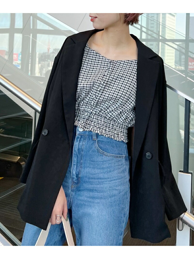 W Wボタンテーラードjk ミスティウーマン Woman Mysty コート ジャケット