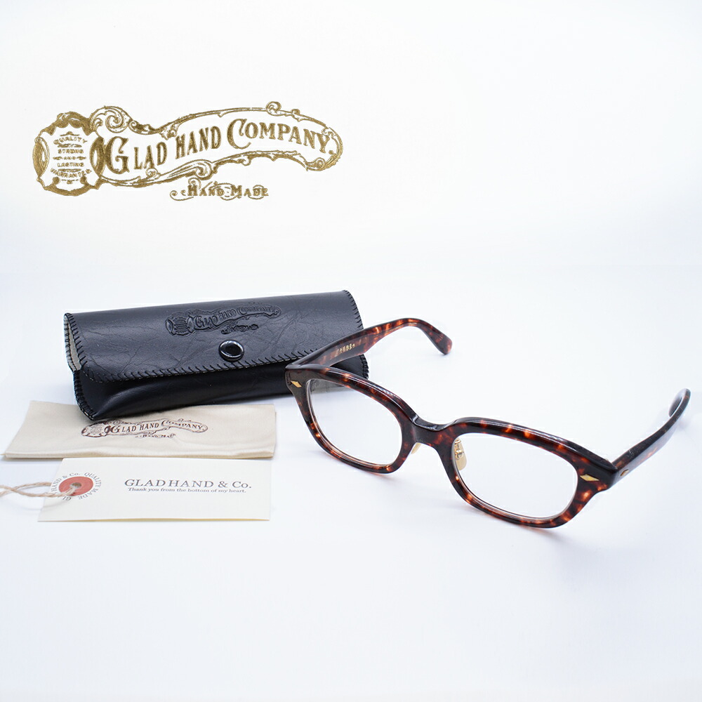 【在庫限り】グラッドハンド × 丹羽雅彦 新品 ジミーグラス メガネ F ゴールド アンバー 日本製 GLAD HAND #f10411●5