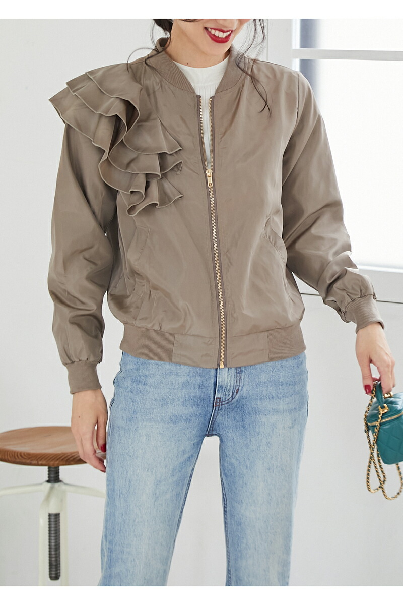 片フリル Ma1 ブルゾン (kbm257)】 トップス ブルゾン ジャケット