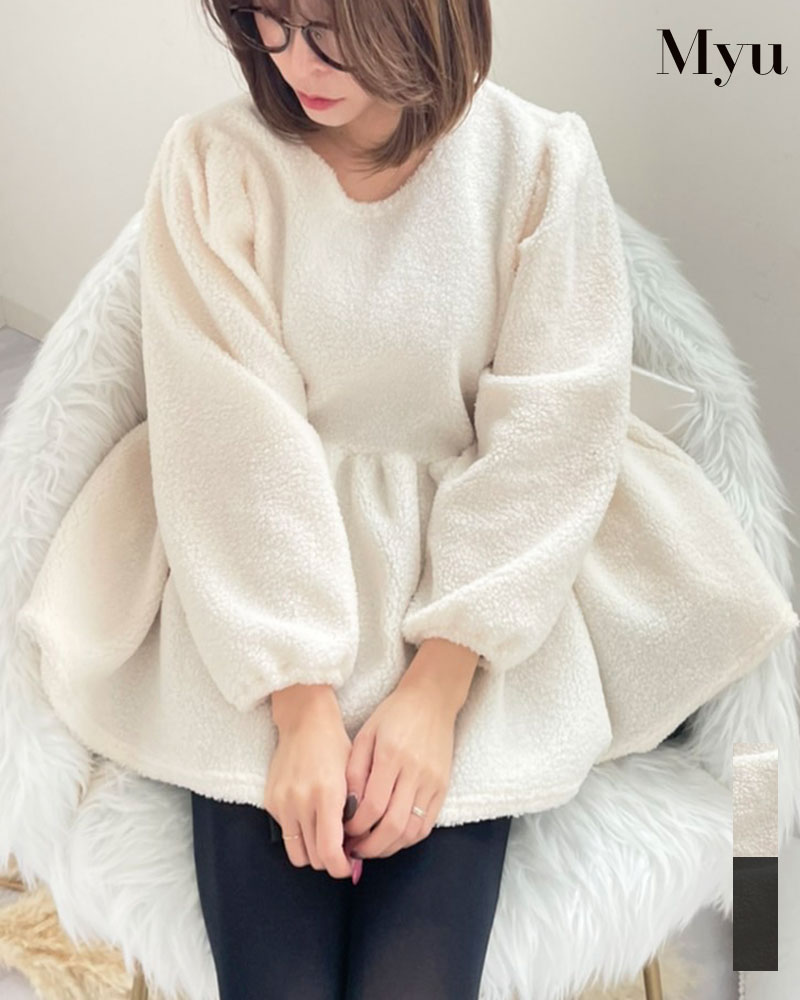 楽天市場】\クーポン利用で5388円/【 ストレッチ ボア ペプラム TOPS ...