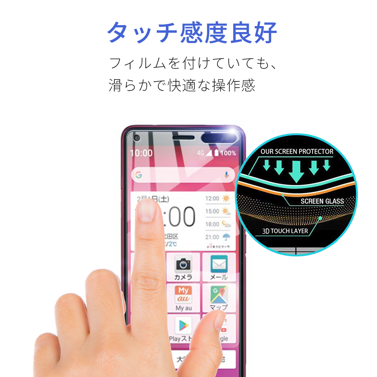 楽天市場 Basio 4 ベイシオ ガラスフィルム Au Kyv47 シニア向け スマホ Uq Mobile J Com Mobile 京セラ 全面吸着 2 5d ガラス 保護 フィルム スマホ 保護フィルム Simフリー 液晶 画面 指紋 割れ 防止 衝撃 吸収 滑らか クリア 送料無料 ポイント消化 My Way Smart