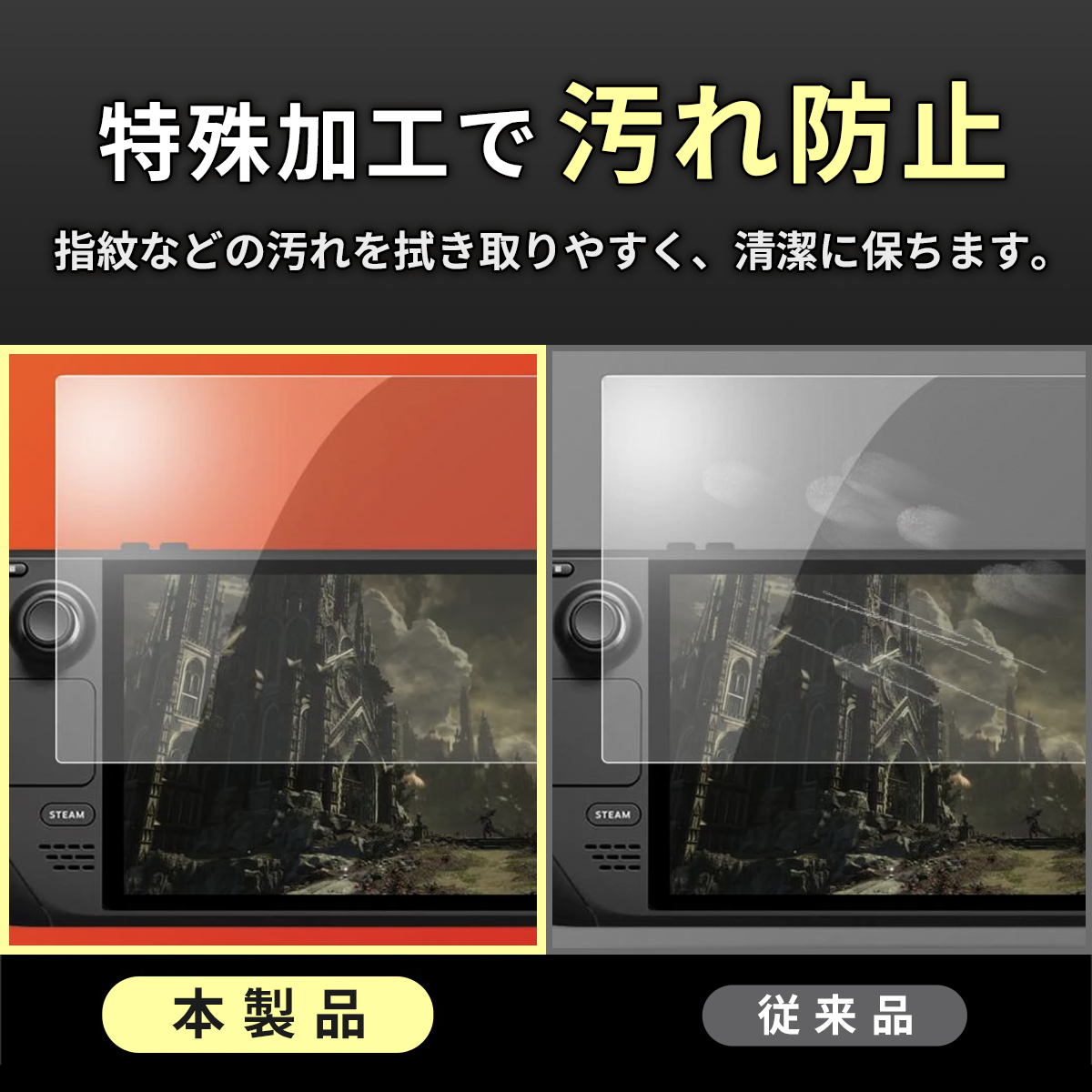 Steam Deck スチームデック 本体 ゲーミング 液晶保護 シート ガラス