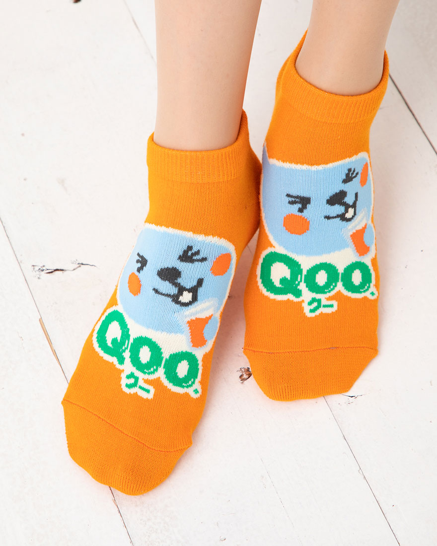 楽天市場 Qoo クーちゃん ソックス スニーカー丈 オレンジ ピンク 23 25cm 靴下 レディース コカ コーラ レッグウェア専門店 美足花舞
