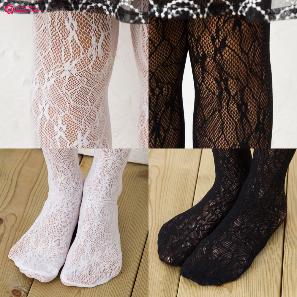 bisokuhanamai: Pritina kids flower Russell tights (black and white ...