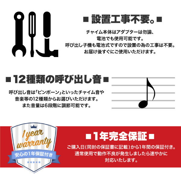 ワイヤレスチャイムコードレスチャイム業務用最大登録16ch送信機16個無料登録サービスインターホン呼び鈴呼び出しチャイム店舗飲食店介護施設レストラン居酒屋カフェ等_92078