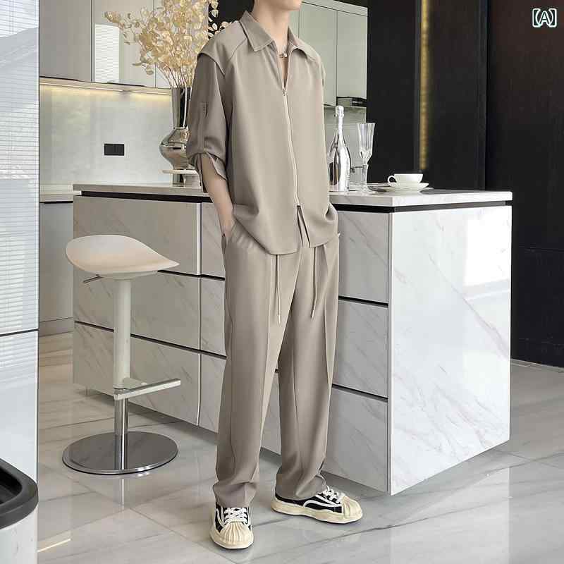 新品 ジェイリンドバーグ メンズ セットアップ 長袖シャツ パンツ 上下セット org.jpg