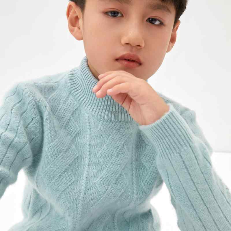 ニット セーター キッズ ジュニア 男の子 女の子 長袖 厚手 タートルネック 無地 カジュアル プルオーバー 秋冬 防寒 あたたかい｜モズラボ