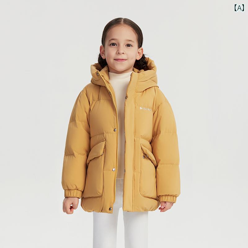 ダウンジャケット キッズ コート 子供服 アウター フード おしゃれ かわいい 男の子 女の子 厚手 ベビー 秋冬 イエロー ブラック ブルー|モズラボ