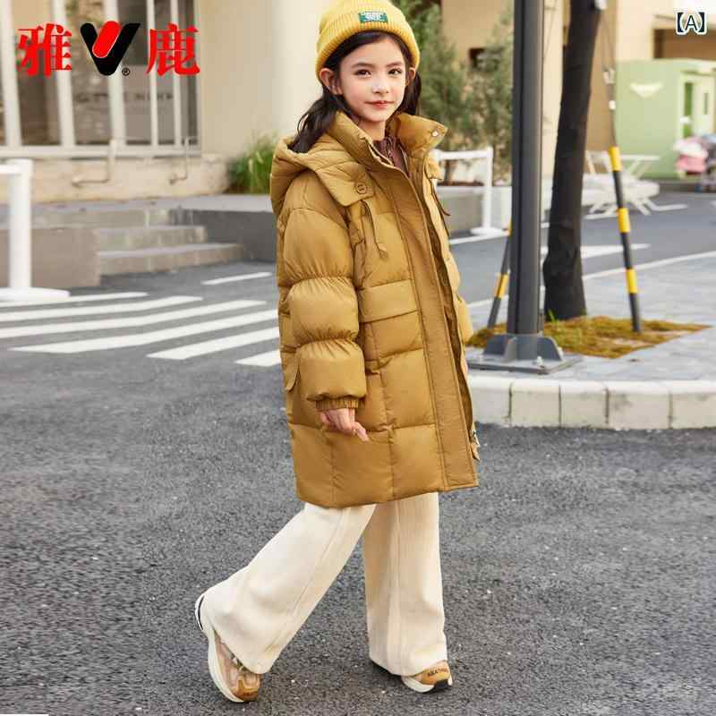 ダウンジャケット キッズ コート 子供服 アウター おしゃれ カジュアル 女の子 秋冬 厚手 フード ロング パープル イエロー グリーン|モズラボ