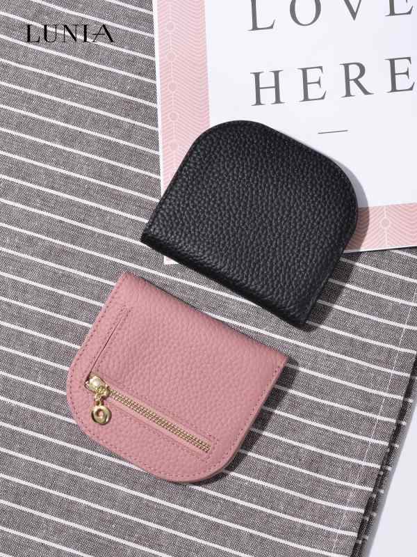 小銭入れ レディース ミニ 財布 コインケース ジッパー ウォレット ショート 革 シンプル ソフト レザー 薄型 ブラック ピンク グリーン