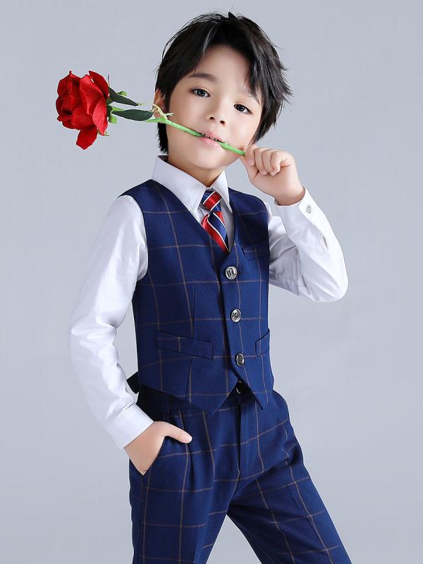 フォーマル スーツ 子供服 キッズ 春 スーツ パンツ シャツ ベスト 蝶ネクタイ ブローチ 男の子 写真 撮影 発表会 結婚式 コーラス パフォーマンス 衣装 セット