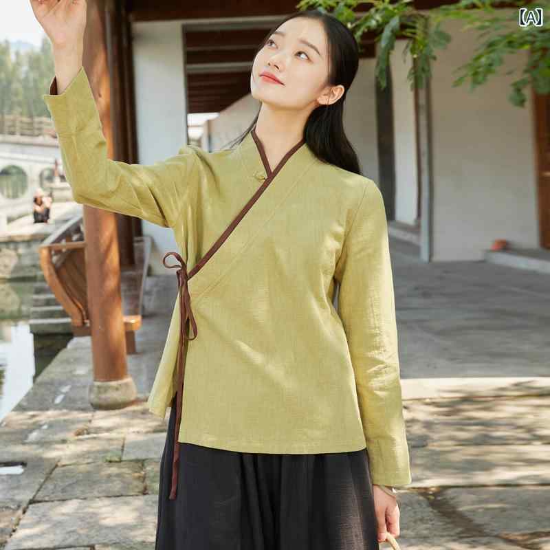 お上さん用 綿 麻 唐 背広 瀬戸もの風 自然的表現スタイル お上さん 禅服茶師服 思いいれる服 仏服 年月服 レディース 長袖