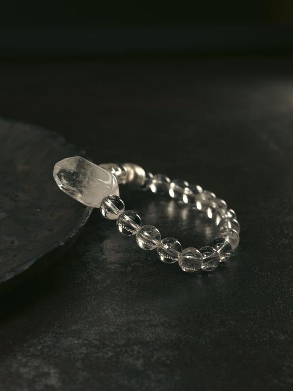 ブレスレット メンズ レディース 大人 上品 カップル ペア アクセサリー 白水晶 シングルサークル 普段使い 外出用 シンプル おしゃれ 5,030円