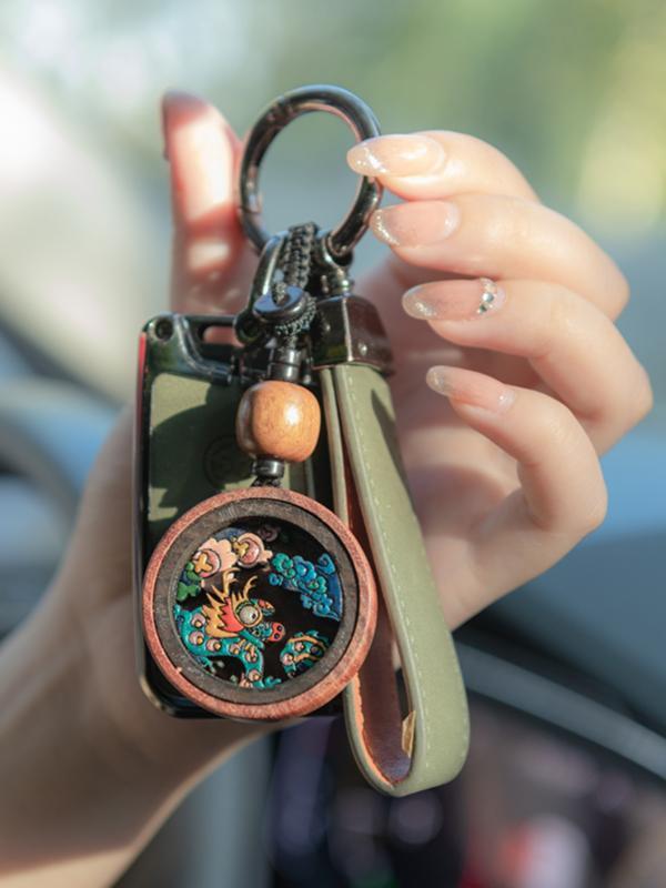 チャーム ドラゴン 辰年 プチギフト ローズウッド 干支 縁起物 ウサギ 車 木材 レトロ グッズ アクセサリー 十二支 かっこいい