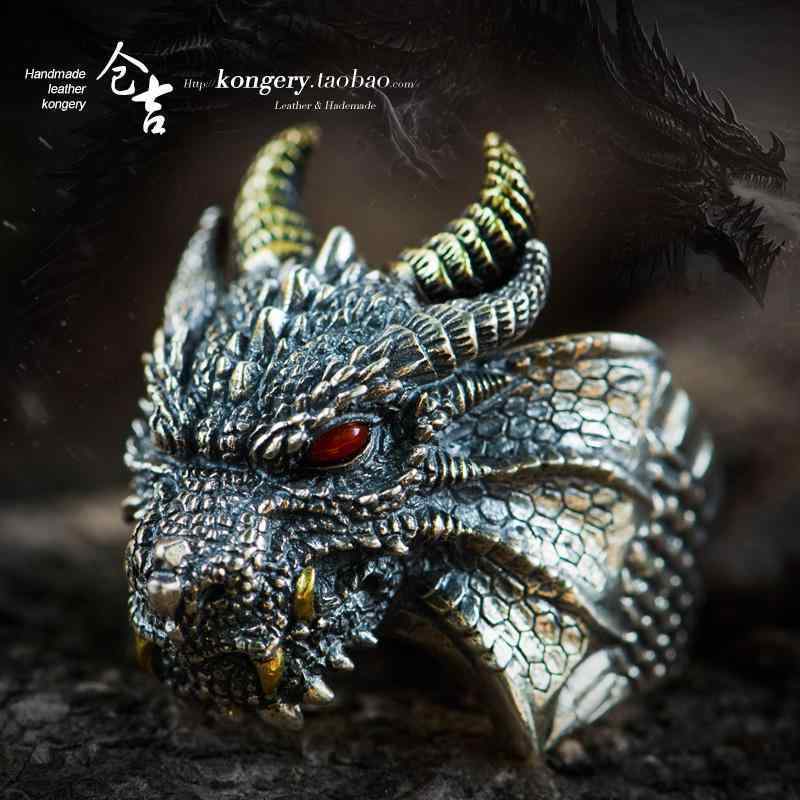 指輪 リング かっこいい リング シルバー 彫刻 ドラゴン レトロ メンズ ギフト シルバージュエリー リング アクセサリー 26,803円