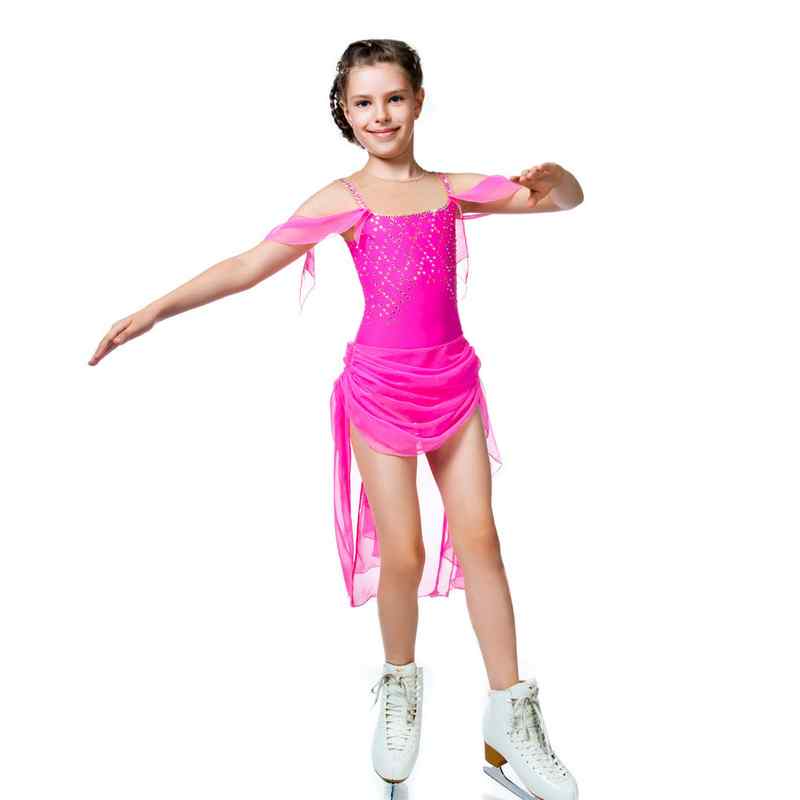 フィギュア スケート コスチューム 子供 女の子 パフォーマンス 服 トレーニング 大人用 スケート 競技 レディース スカート 衣装 ビジュー