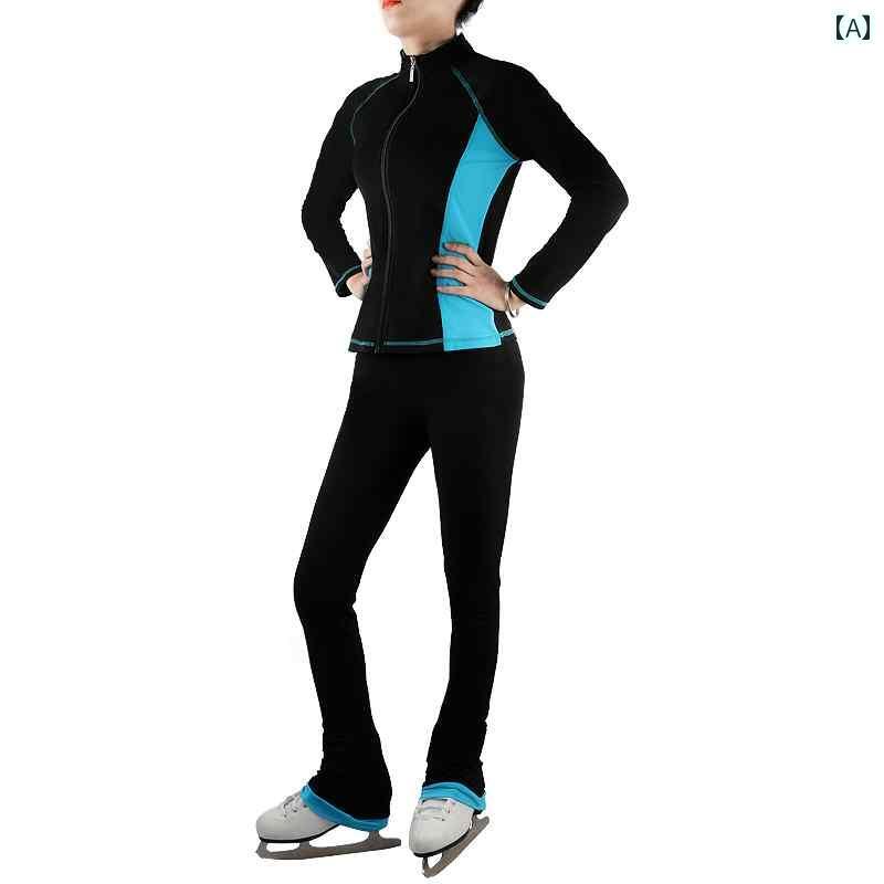 フィギュアスケート トレーニング ウェア ジャージ 練習着 子供用 スケートウェア 大人 女子用 オールシーズン スケート パンツ スーツ
