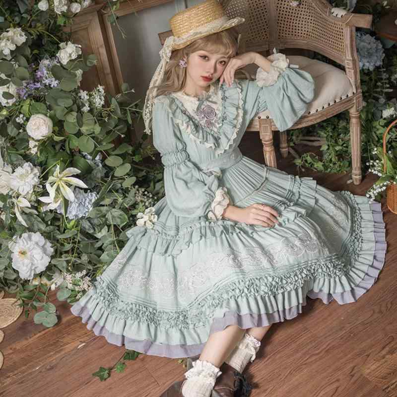 ロリータ 御召しもの 衣装 窈窕たる うしろ帯 御姫様 長袖 スコート スピード競技 成人女性 可愛らしい 御召しもの品 秋冬 レディース