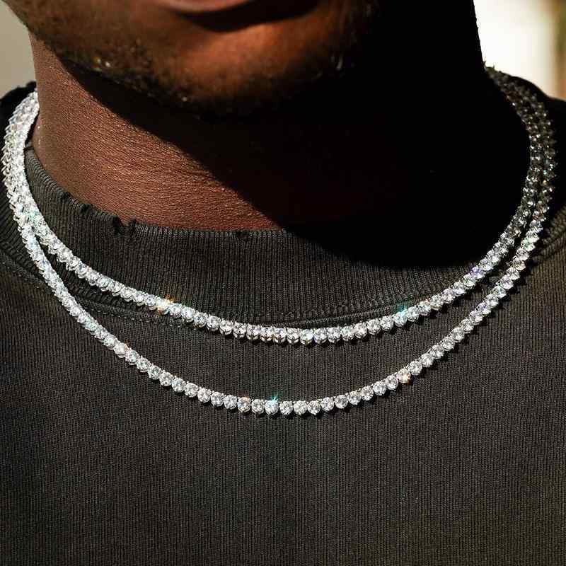 首飾り HIPHOP 宝飾品 ユニ一発やる 御居処跳ねる 盛りだくさん ジルコン スタッド 単列 4 粍 庭球 チェーン店 メンズ レディース 御居処跳ねる キューバ共和国 チェーン店 ゴールド しろがね色